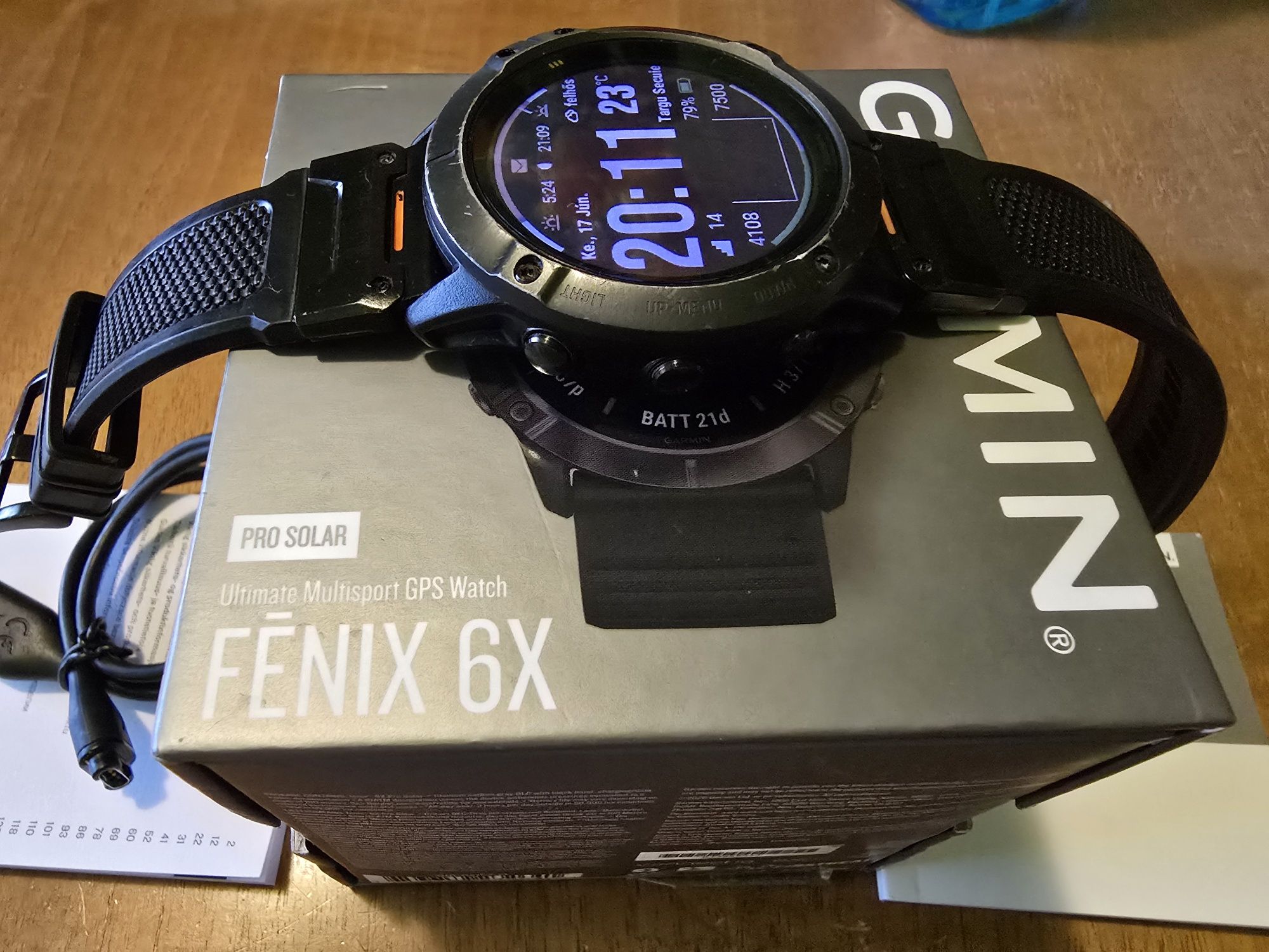 Garmin Fénix 6x Pro Solar full box ,51mm