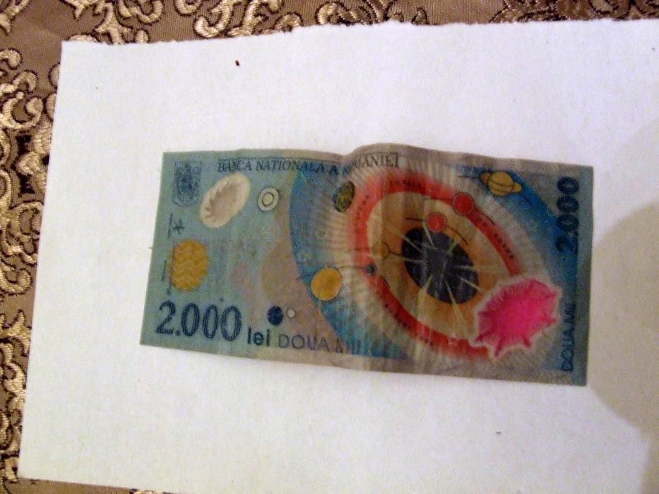 bancnota 2000 lei, monede, cu eclipsa din aug.1999