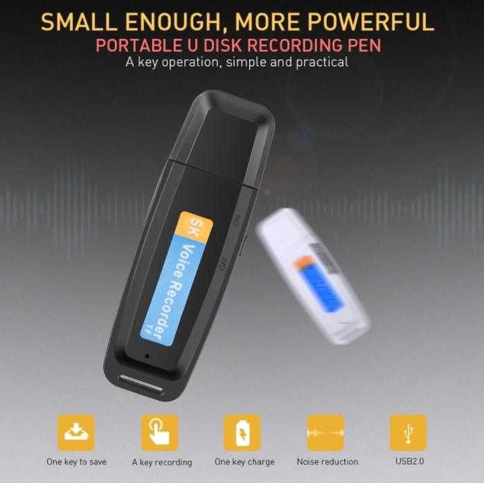 Ученическа Флашка Микрофон Аудио Рекордер Диктофон Без Собствена Памет
