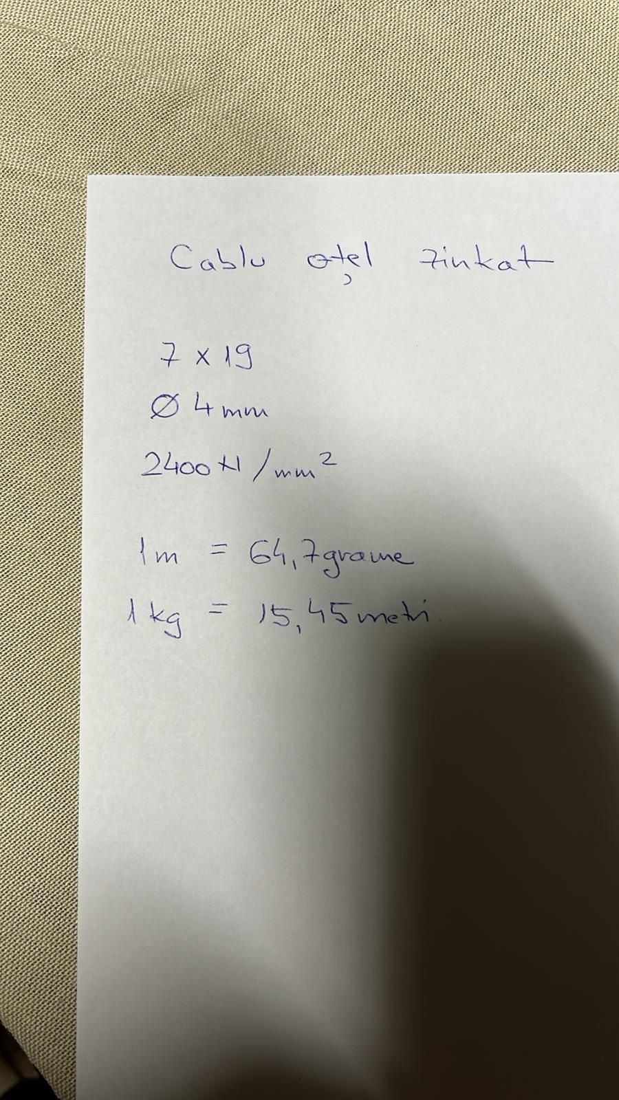 Cablu metalic de tracțiune otel zincat, 4 mm., foarte flexibil.