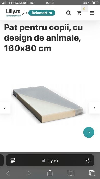 Pat copii 160x80 cu animalute