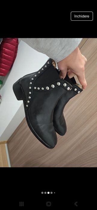 Ghete zara marime 35 piele naturala