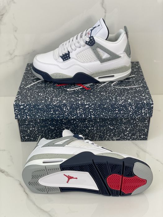 Air Jordan 4 Retro Midnight Navy White Nike Cement