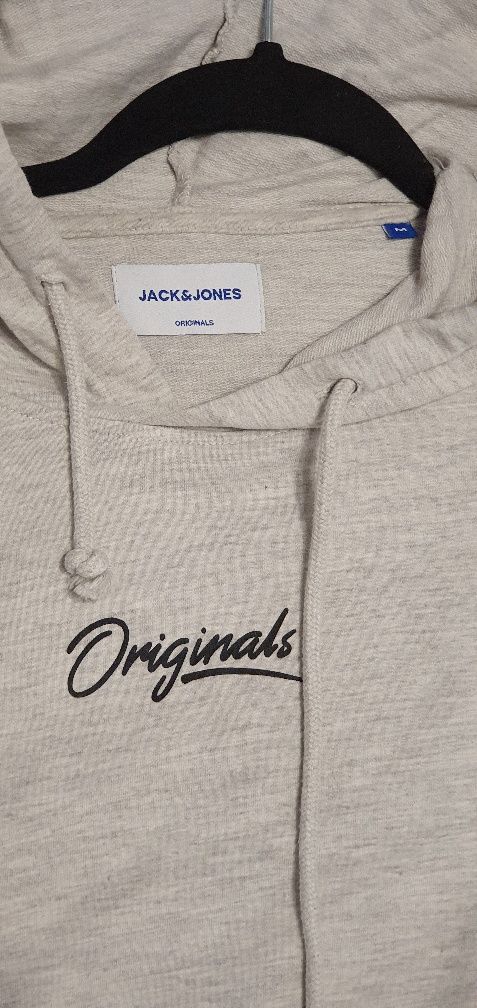 Jack&Jhones hanorac cu gluga de culoare gri cu sigla Originals marimea