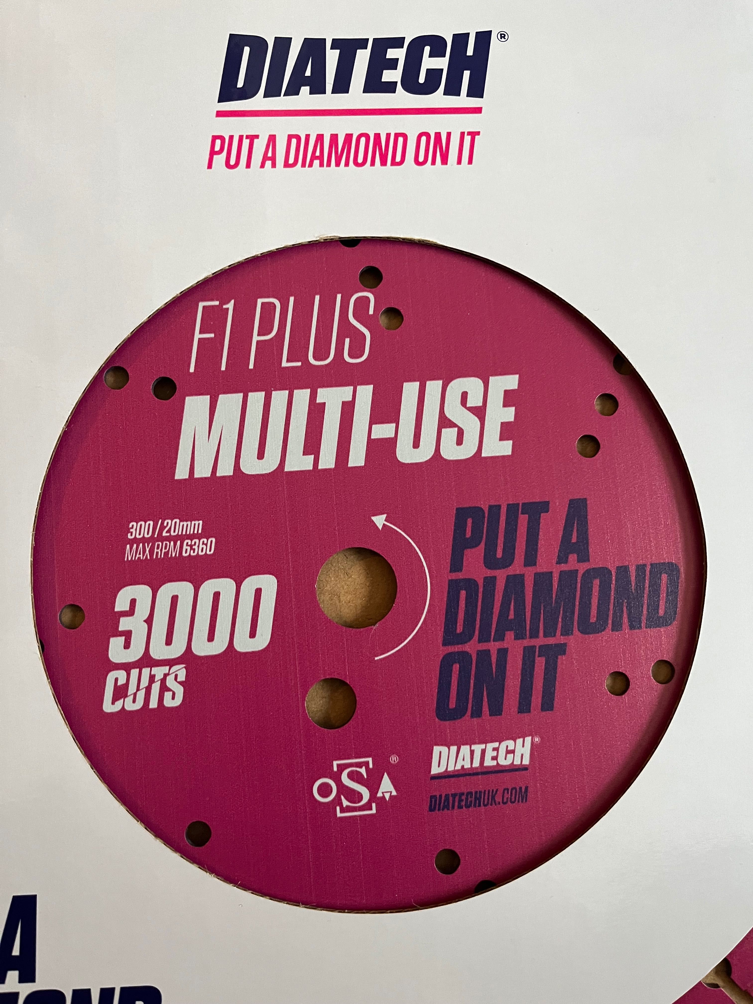 Disc Diamantat DIATECH F1Plus 300/20mm MaxRPM 6360 . 3000 taieri