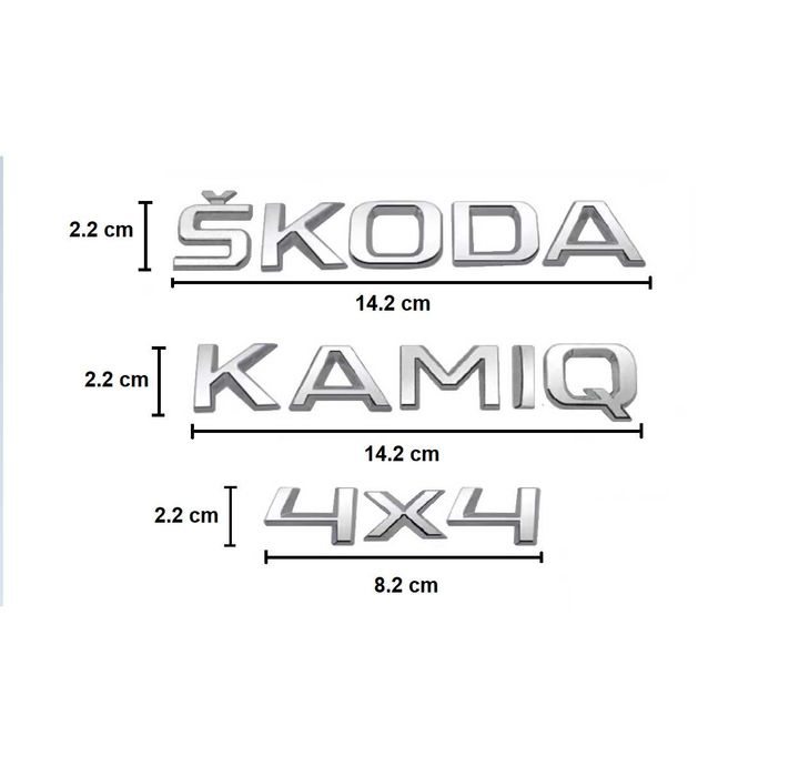 Set embleme SKODA KAMIQ 4x4 / emblema stema sigla sticker inscriptii