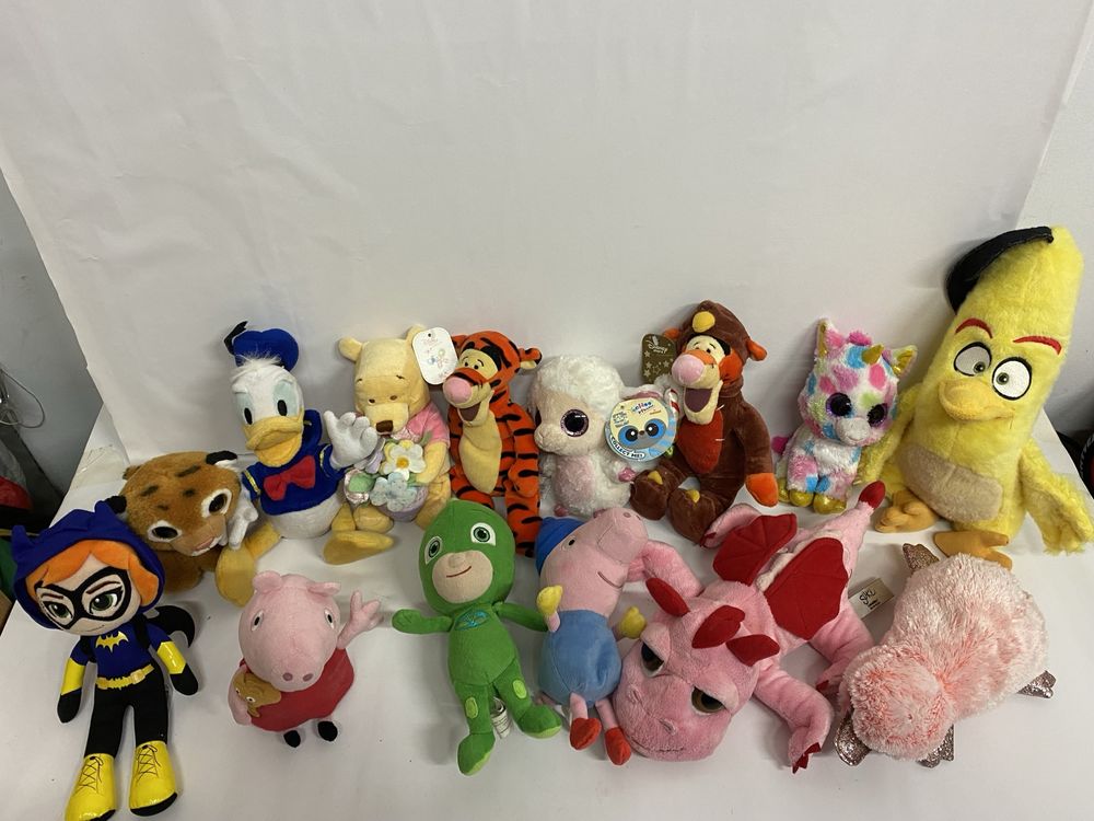 Lot 14 jucării din pluș 15-30 cm PEPPA PIG DISNEY ANGRY BIRDS en gros