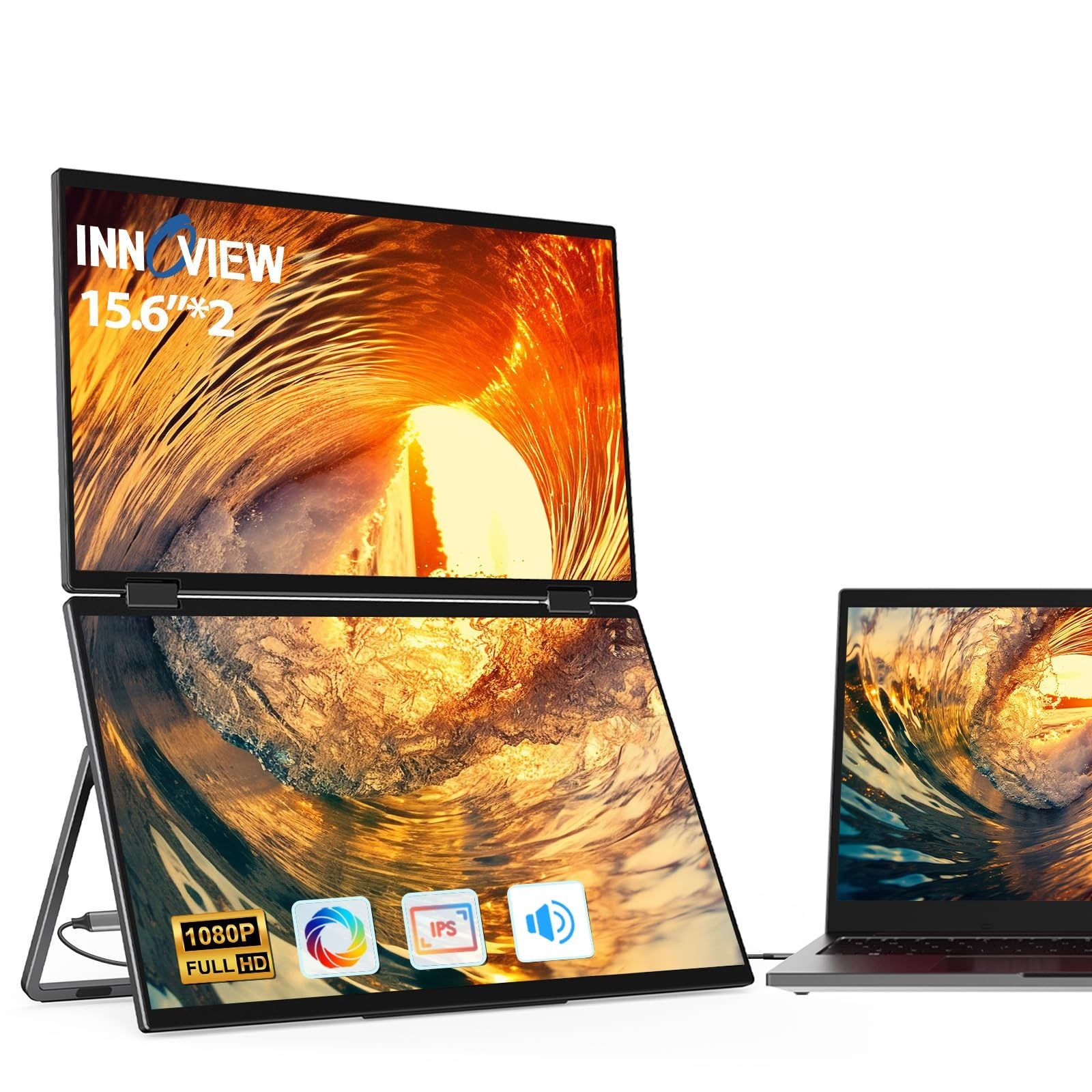 Dual Monitor Dublu Portabil Innoview 15.6 inch fhd 1080p