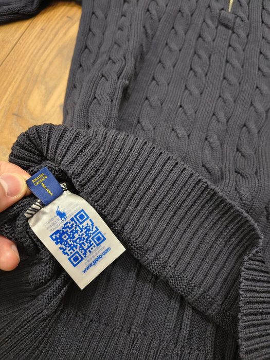 Pulover RL, fermoar pe gât, bleumarin