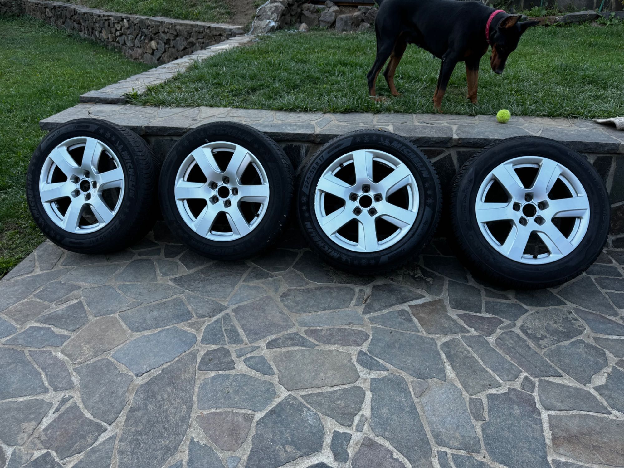 Anvelope IARNA 225/55/17 cu jante originale 5x112 Volkswagen AUDI Skod