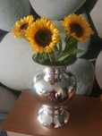 Vaza decor, composit, argintiu lucios import Franta