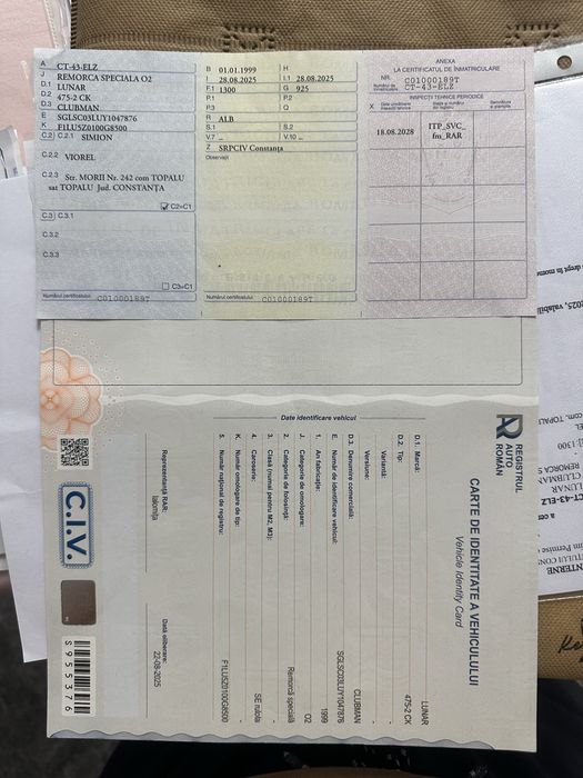 Vând rulotă Lunar Clubman înscrisă pe România!