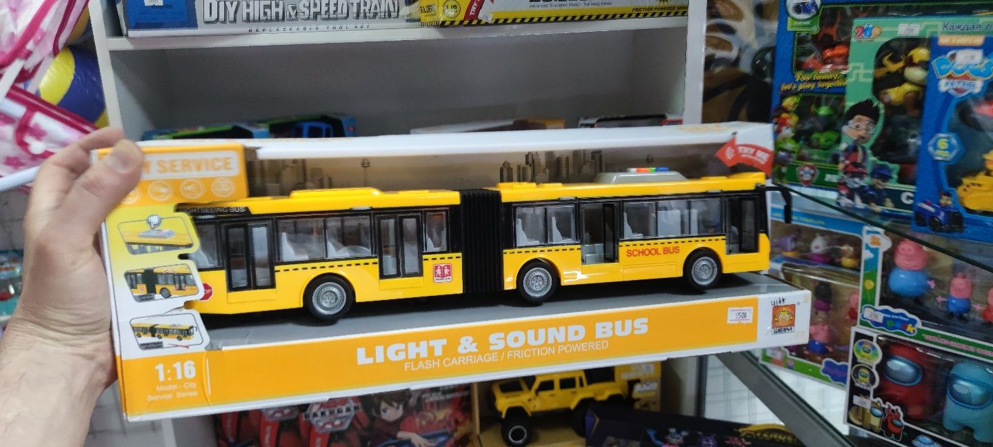Автобус гармошка троллейбус игрушка Сити музыкальный городской транспо