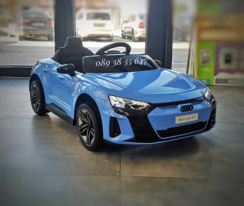 НОВО!Акумулаторна кола AUDI E-TRON с 12V,кожена седалка,EVA гуми,BT