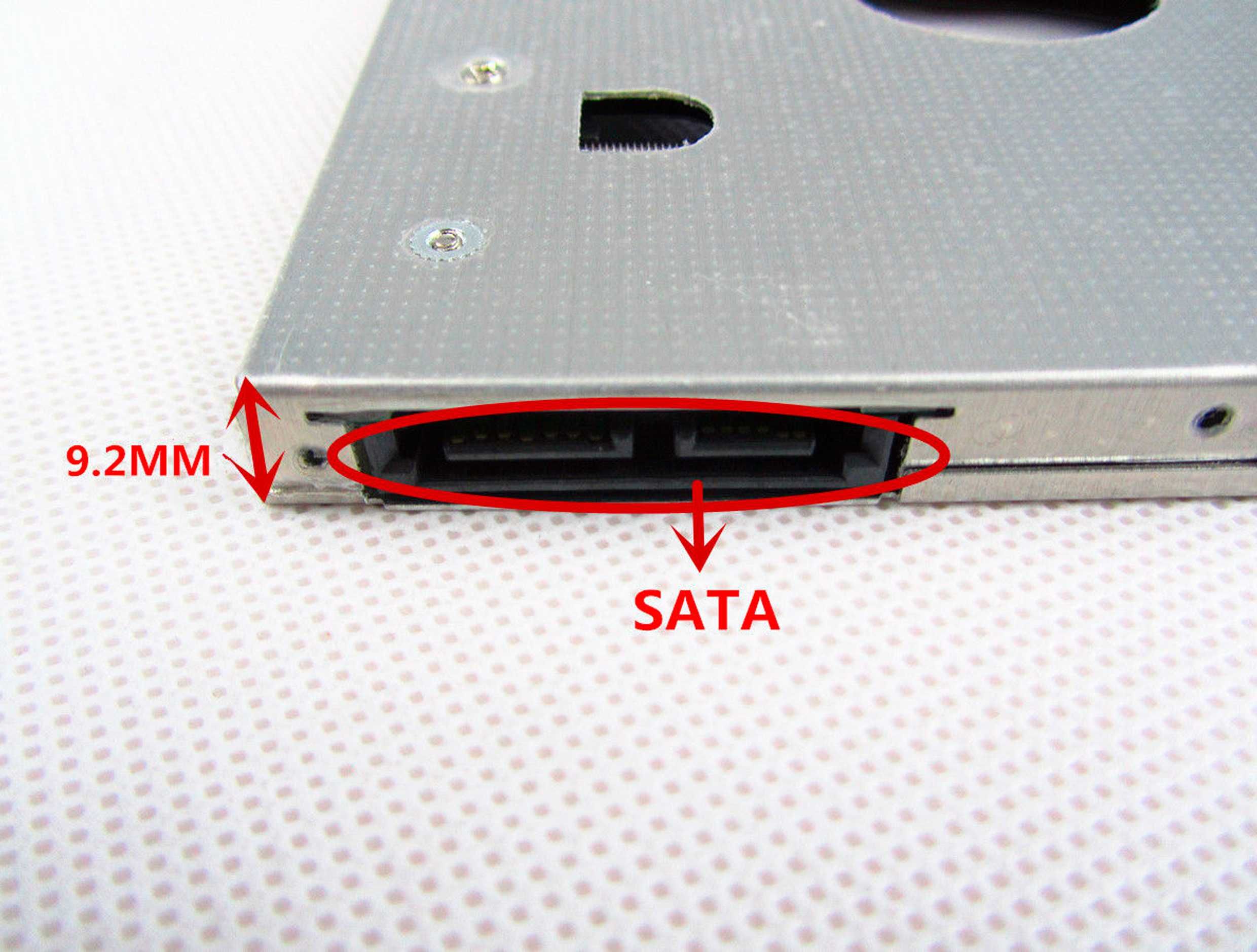 Переходник (салазки) для HDD/SSD вместо DVD RW (Slim, 9.5 мм, ноутбук)