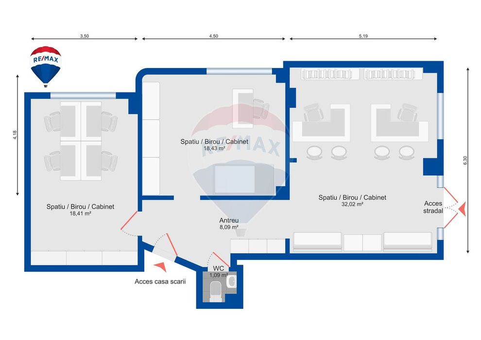 Apartament cu spațiu comercial, diverse destinații, vânzare, Rogerius
