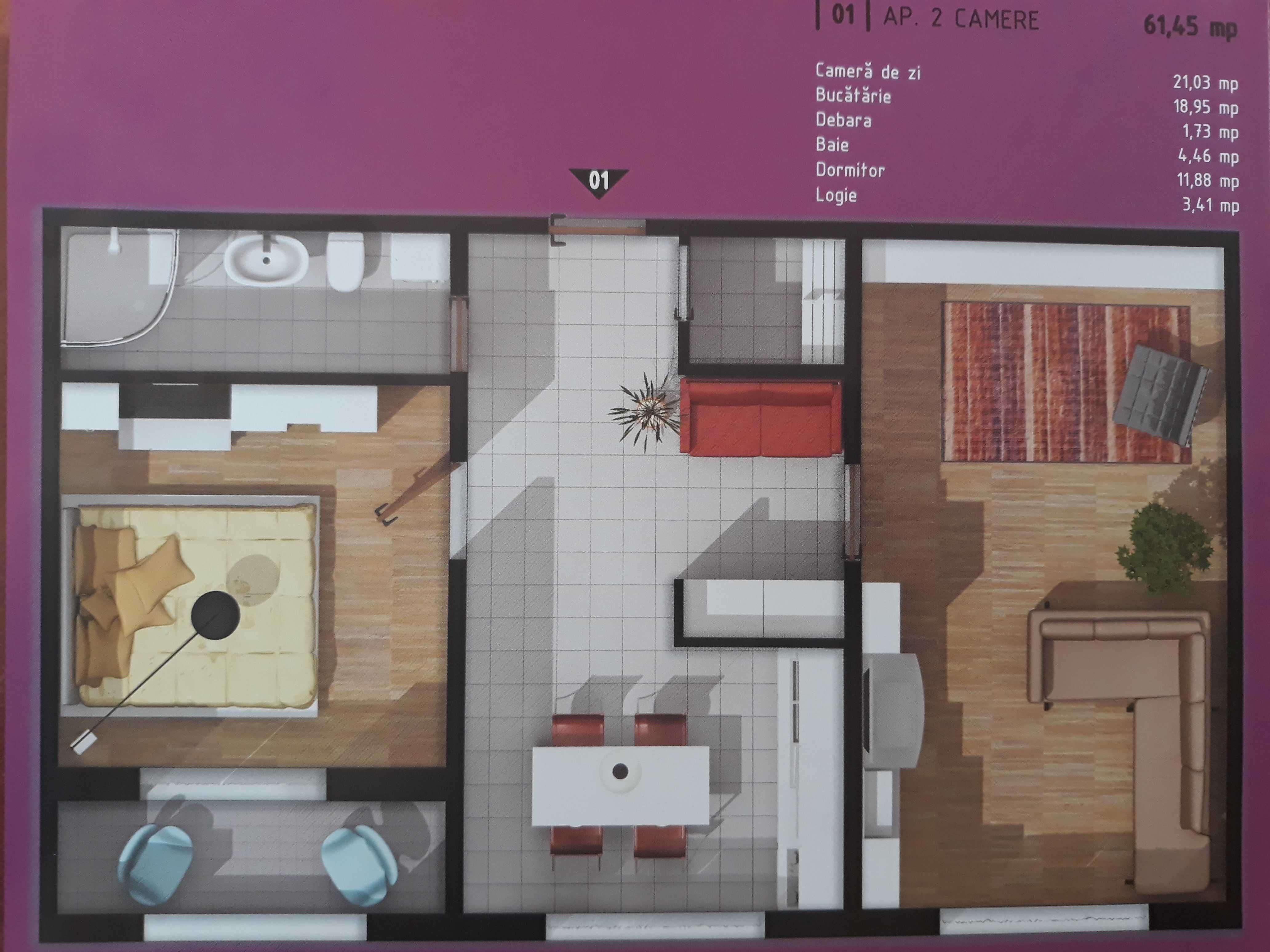 Oferta luna iulie- apartament 2 camere in Cugir