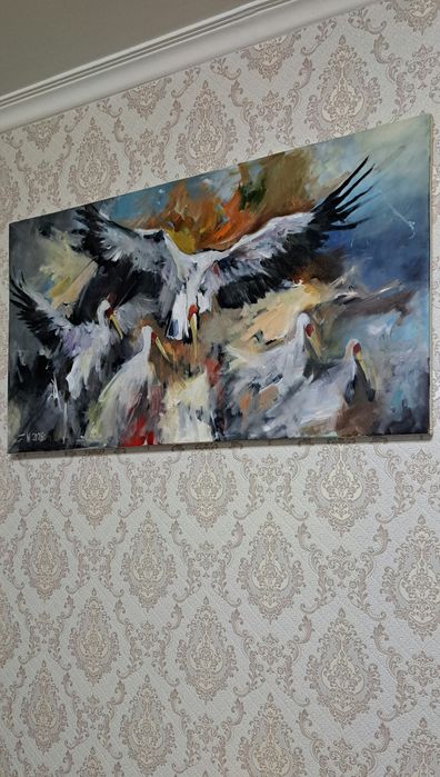 Картина маслом "стая"