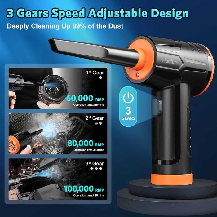 Hoofun електрически въздушен компресор 100000 об/мин 7600mAh