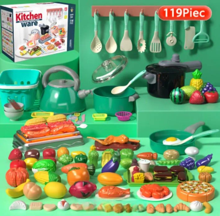 Set Jucării Bucătărie 119 piese – Micii Bucătari Creativi – Distracție