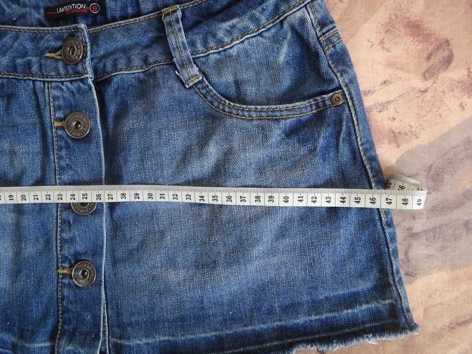 Дънкова пола отпред с копчета