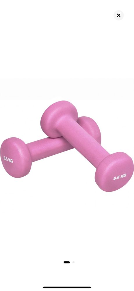 Set gantere aerobic, Gorilla Sports, 1Kg (2X0.5Kg), Roz