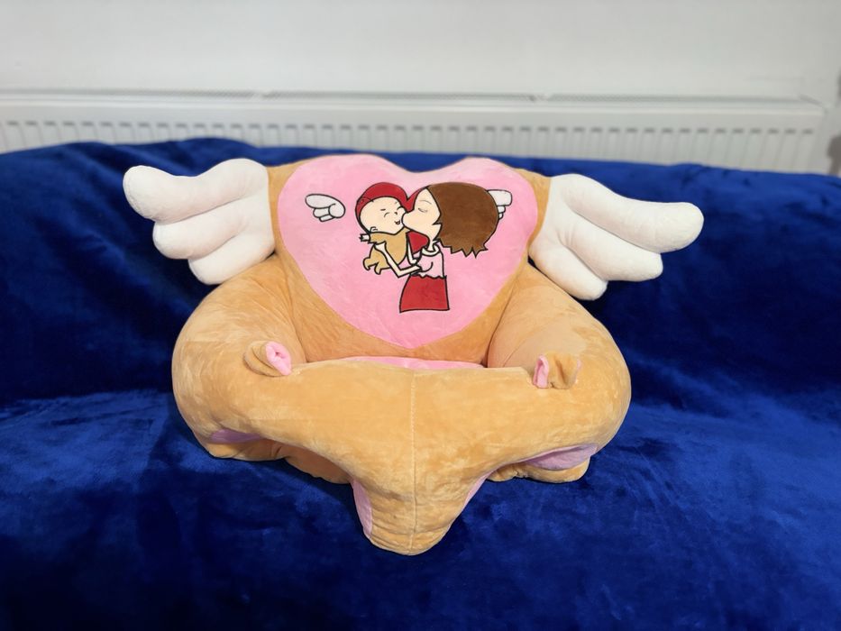 Scaun de catifea umplut cu plus pr copii si bebelusi 6-18 luni