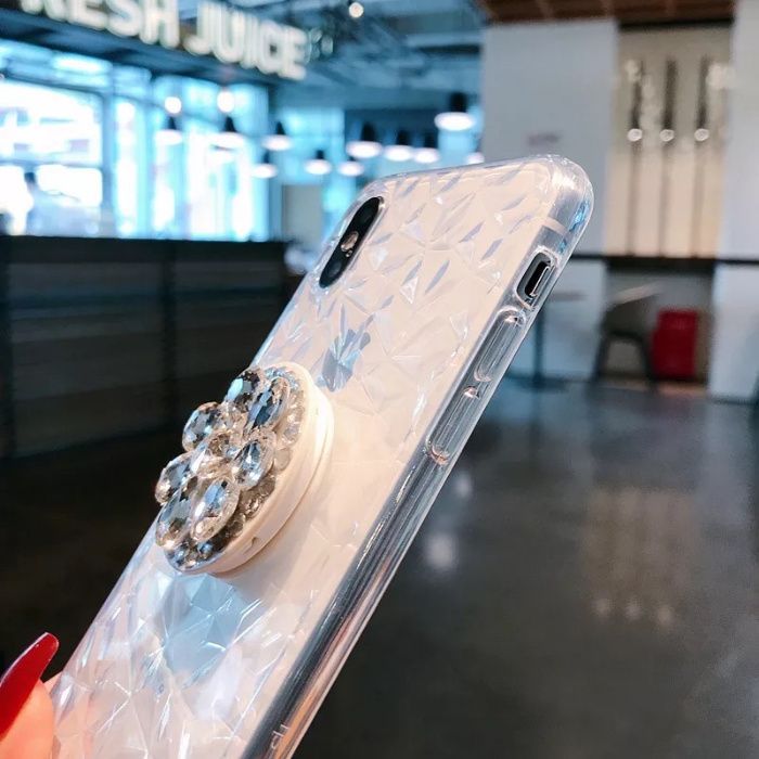Husa din silicon si suport cu pietricele pt Iphone XR , XS Max