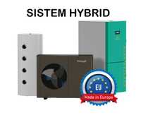 Sistem HYBRID pompa de caldura RubynoR si centrala pe peleti 10/24kW