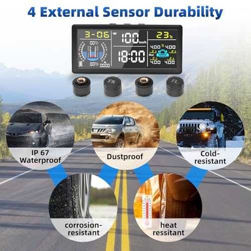 Нова Соларна TPMS система с HD дисплей и 5 аларми за коли SUV 0-199psi