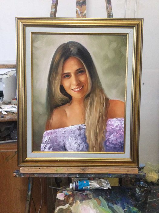 Portrete la comanda,caricatura pictata manual,NU DIGITALA