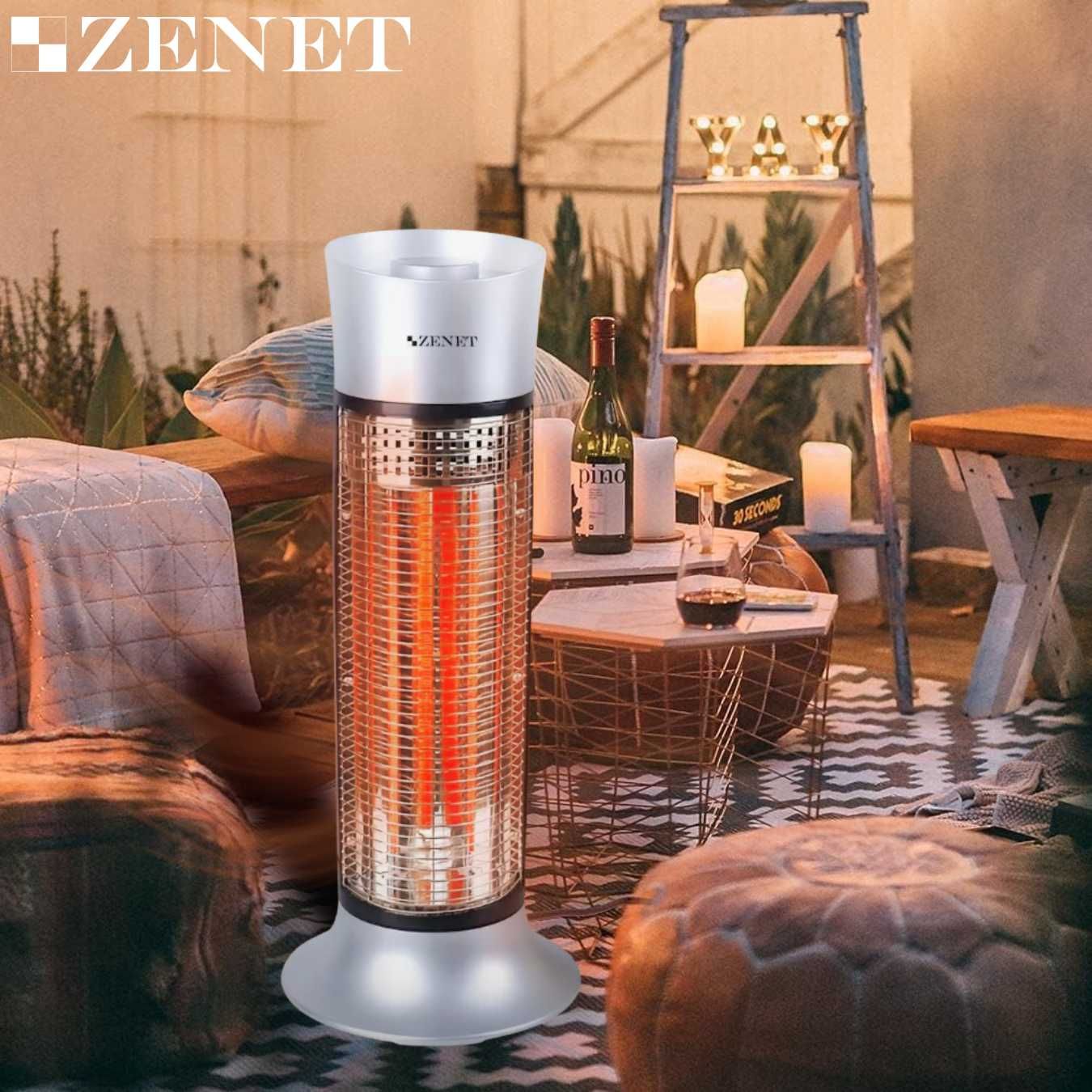 Инфрачервен нагревател ZENET ZET-516, сребрист, 1000W