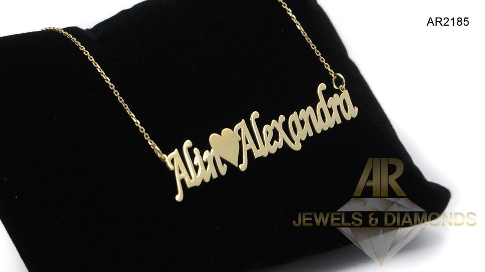 Lantisor Aur 14 K personalizat cu NUME la alegere model ARJEWELS