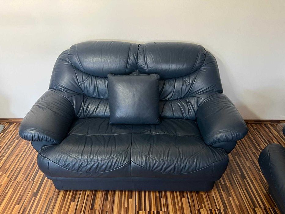 Set canapele + fotoliu piele naturala