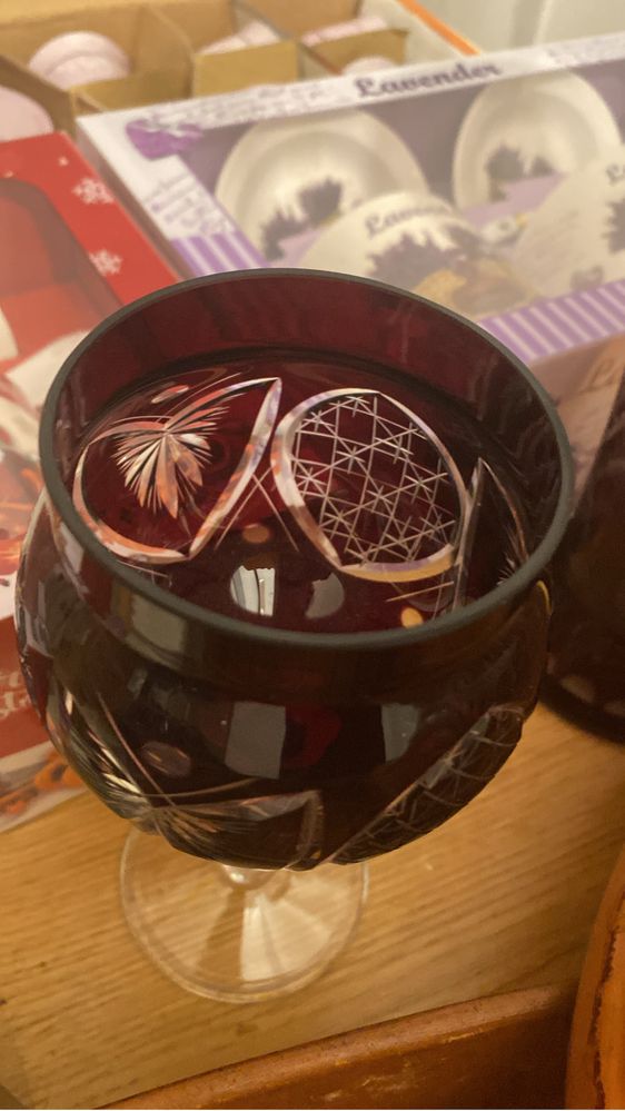 Set vază si bomboniera cobalt vintage retro