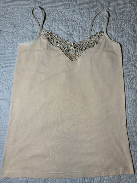 Top cu dantela bumbac dama nou