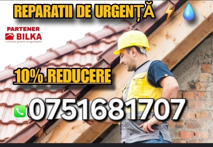 Reparati acoperisuri de urgenta orice tip