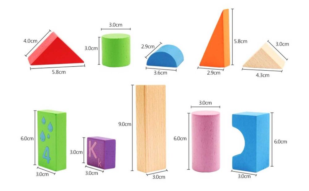 Дървен Конструктор 100 части Цветни Кубчета Строител Сортер