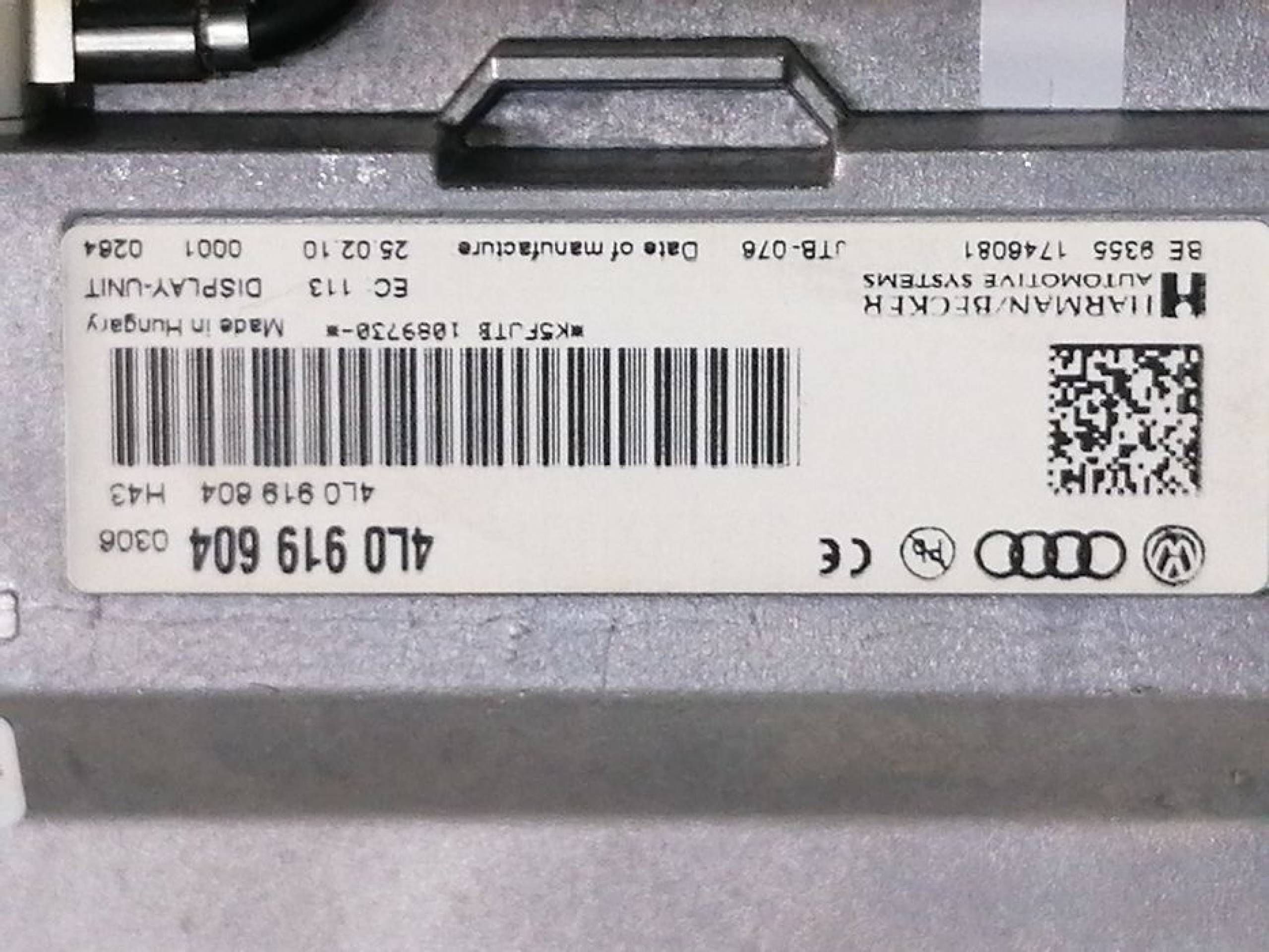 Display Navigație Color Audi A4 B8 A5 Q5 A6 C6 3G 4L0 919 604