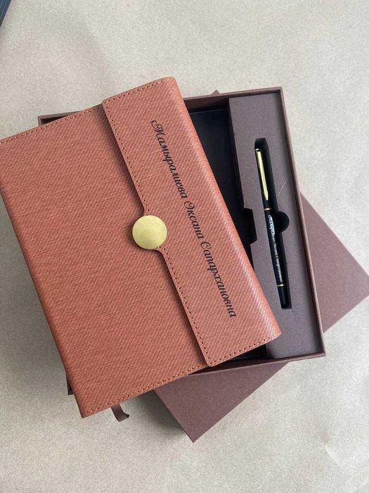 Именной подарочный набор блокнот  ручка коробке  новый год корпоратив