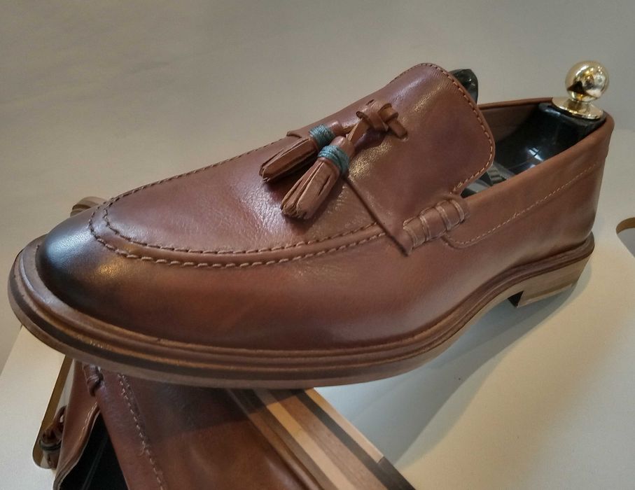Pantofi loafer 44.5 45 premium Walk London NOU piele naturala moale