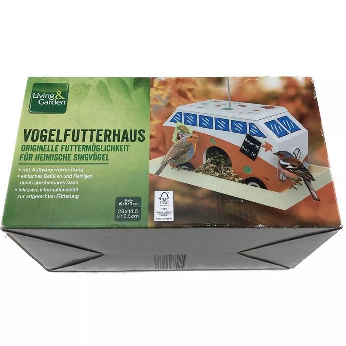 Забавна цветна къщичка за птици с форма на автобус