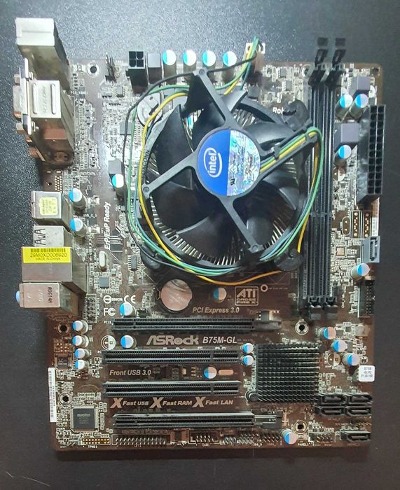 Se vinde Placă de bază mATX - ASRock B75M-GL + procesor i5-2400 3,1Ghz