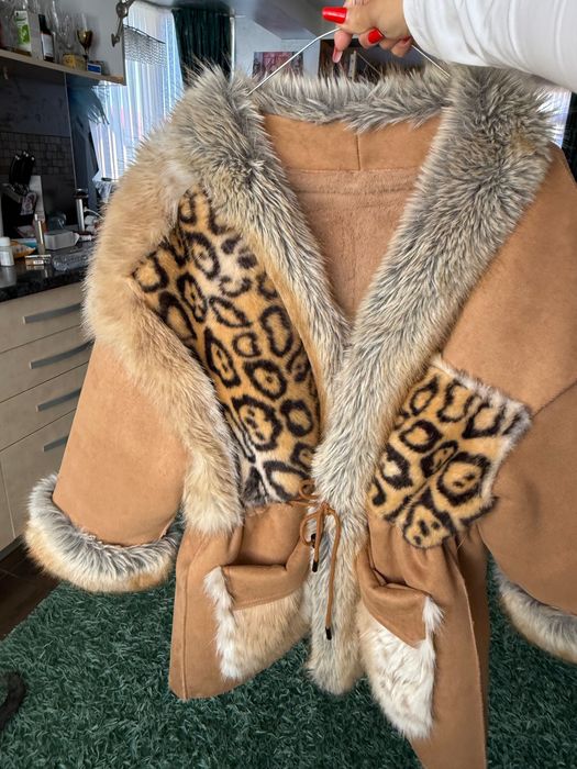 Palton cu blană ecologică