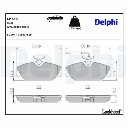 Накладки Delphi за различни модели автомобили LP821, LP822, LP788, др.