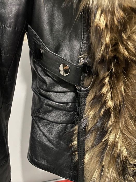 Кожено яке с естествен пух