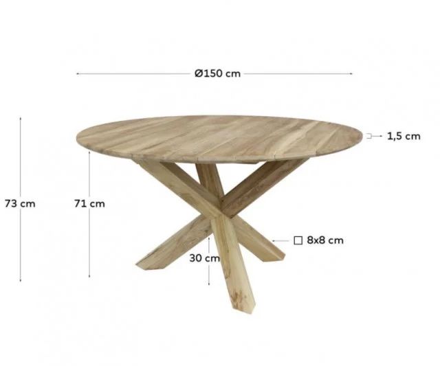 Masa dining pentru exterior din lemn de tec Teresinha Kave