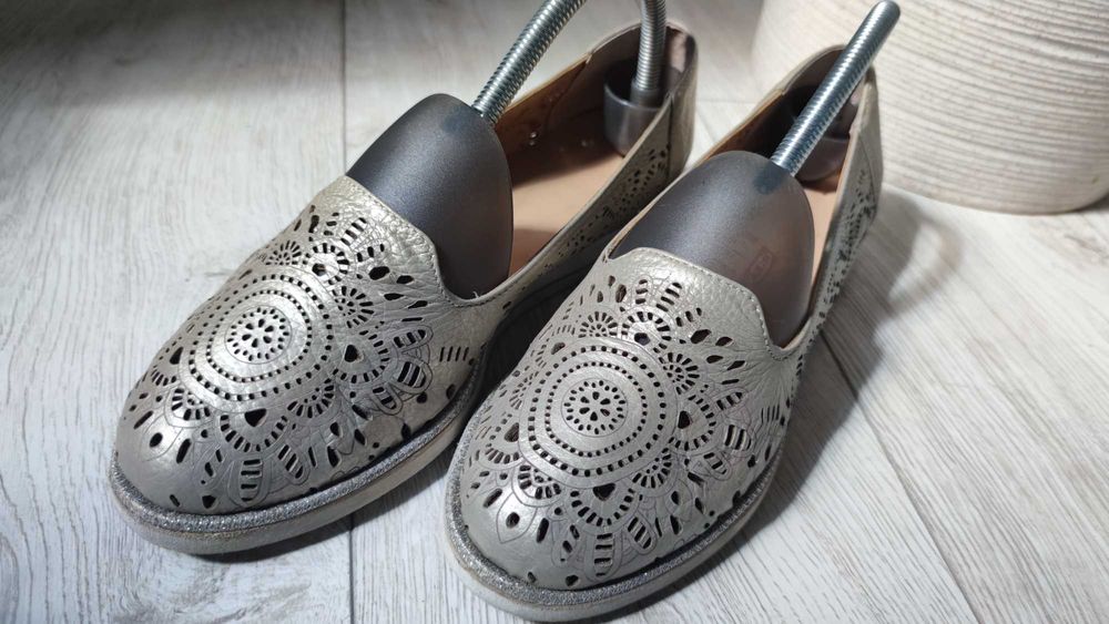 Balerini dama piele aurie Prego Shoes