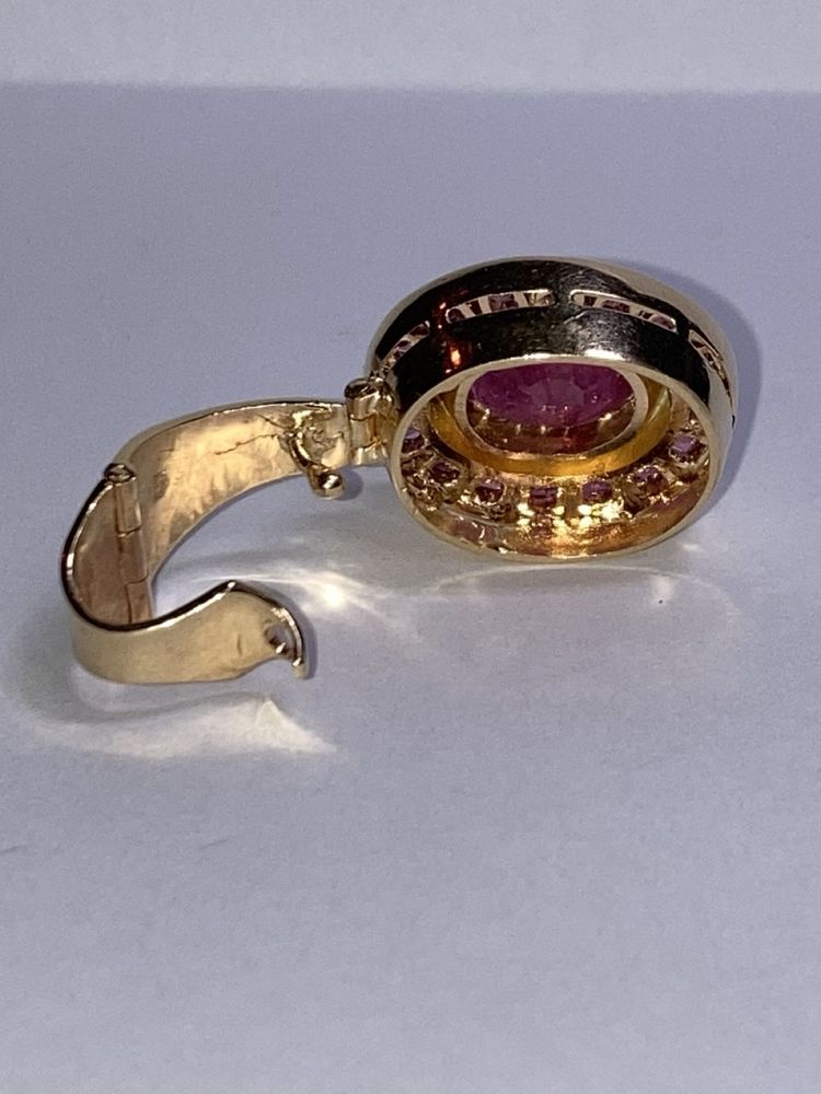 Pandantiv aur 18kt.cu rubin si diamant