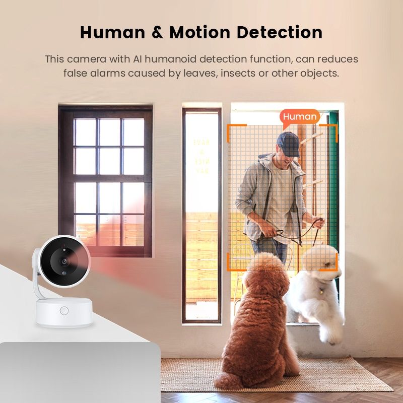 Tuya Smart 5MP WiFi IP PTZ 360° камера с бутон за интерком